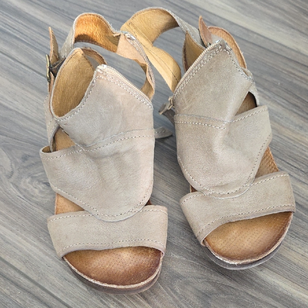 Miz Mooz Beige Leather Sandals